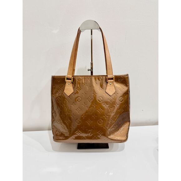 Louis Vuitton Houston Monogram Vernis Leather Tote Bag Bronze Women's One Size - Picture 1 of 5
